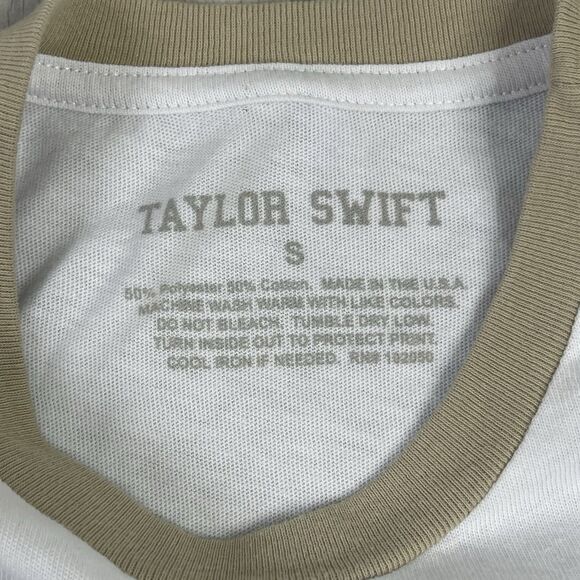 Taylor Swift White Gold Logo Muscle Tank Top Size Small Eras Tour Merch USA J - Picture 4 of 7
